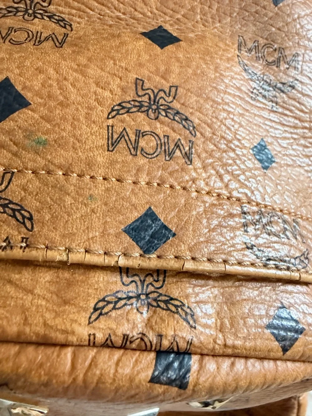 Authentic MCM Cognac Backpack - Picture 9 of 13